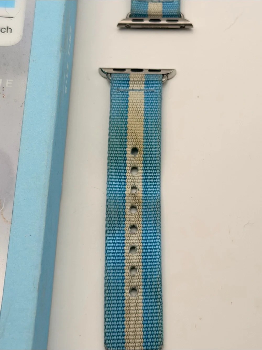 Tom’s Cotton Apple Watch Band, Blue& white, 38/40/41mm, With Box